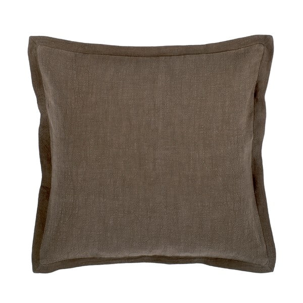 "Tiseco Home Studio" rudai pilkos spalvos pagalvė su linu, 45 x 45 cm