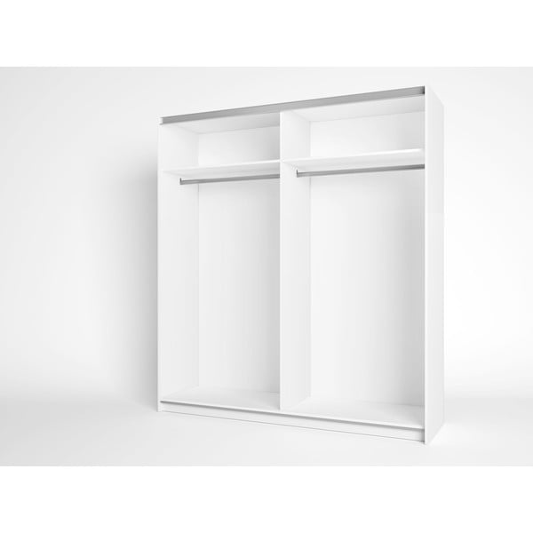 Baltos spalvos ąžuolo dekoro spinta su stumdomomis durimis 182x200 cm Sahara - Marckeric-image-1