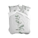 Viengulis antklodės užvalkalas iš medvilnės baltos spalvos/žalios spalvos 140x200 cm Corymbia – Blanc