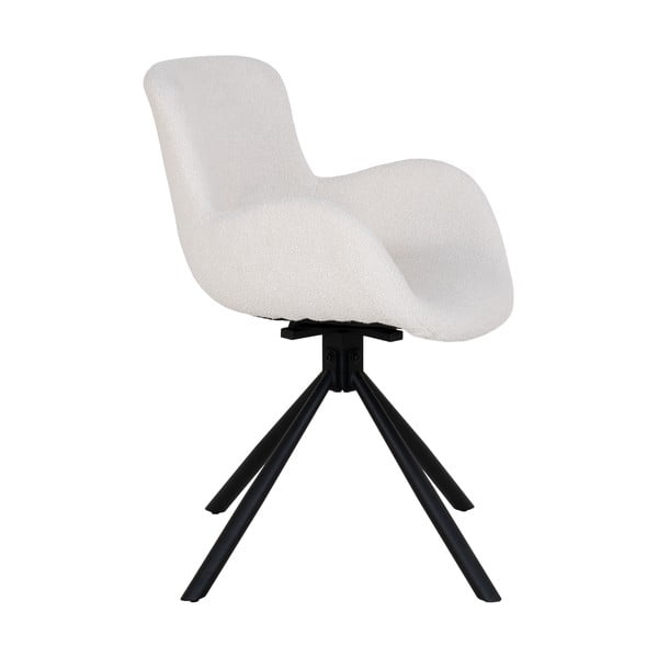 Baltos spalvos iš audinio valgomojo kėdžių komplektas su porankiais 2 vnt. Amorim – House Nordic-image-4