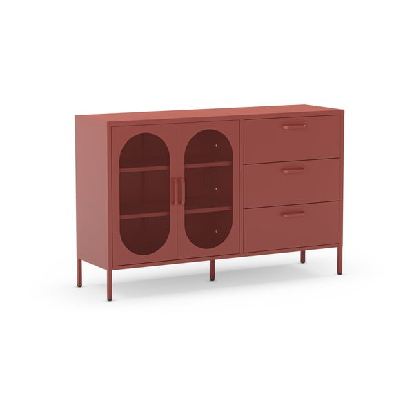 Šoninė spintelė raudonos plytų spalvos 140x90 cm Diora – Marckeric-image-2