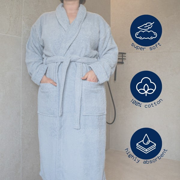 Iš medvilnės chalatas rudos spalvos L/XL Lindu – Tiseco Home Studio-image-1