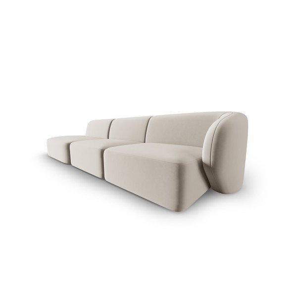 Smėlio spalvos iš velveto sofa su dešiniuoju kampu 311 cm Paolo – Milo Casa-image-2