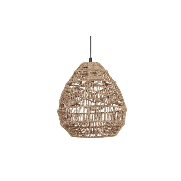 Kabantis šviestuvas natūralios spalvos ø 25 cm su gaubtu iš virvės Adelaide – WOOOD