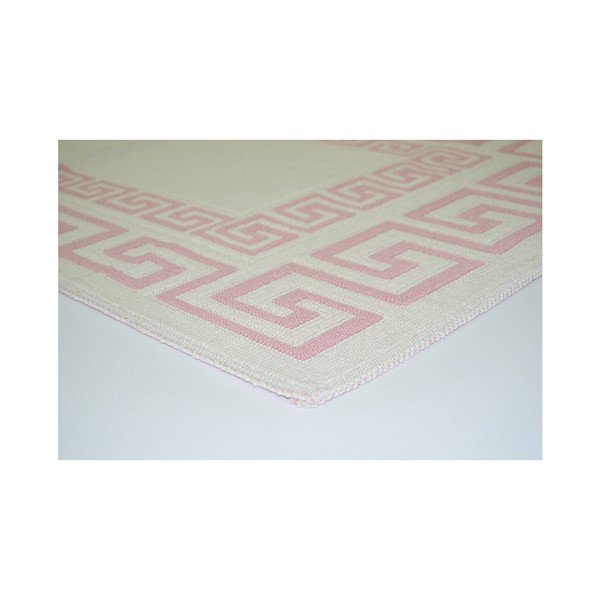 Pudrinės rožinės spalvos patvarus kilimas Vitaus Versace Pudra, 80 x 300 cm-image-1