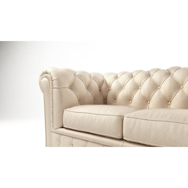 Kreminės spalvos aksominė sofa 184 cm Cambridge - Ropez-image-3