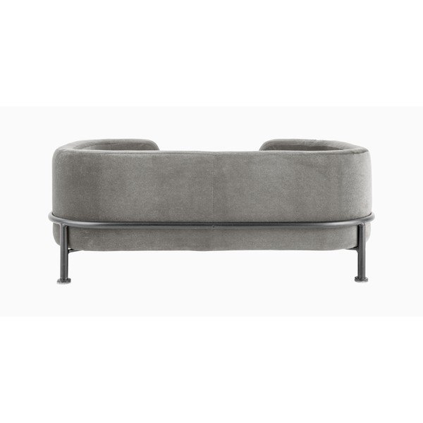 Pilkos spalvos aksominė lova augintiniui 42x63 cm Puffed – Leitmotiv-image-4