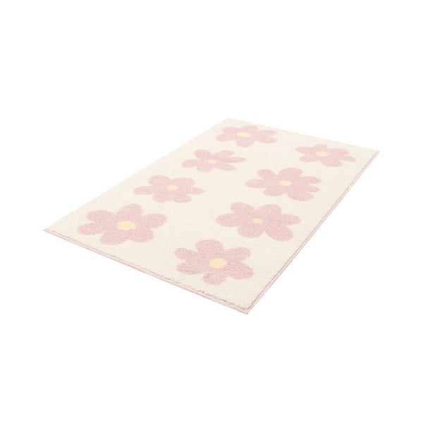 Rožinės spalvos/dramblio kaulo spalvos vaikiškas kilimas 80x150 cm Dazzy Rose – FD-image-4