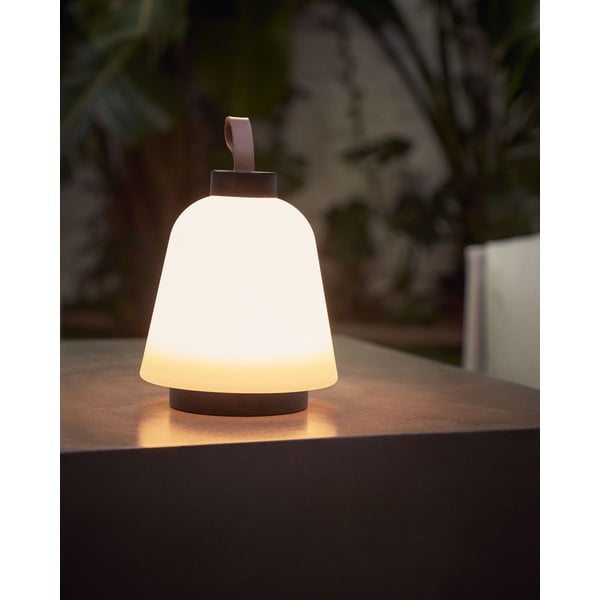 Iš plastiko stalinis šviestuvas baltos spalvos LED su pritemdymo funkcija (aukštis 24 cm) Udiya – Kave Home-image-1