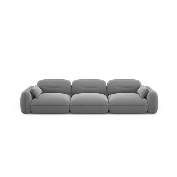 Iš velveto sofa šviesiai pilkos spalvos 320 cm Audrey – Interieurs 86