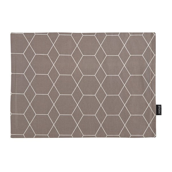 "ZicZac" šešiakampis pilkai rudas dvipusis kilimėlis