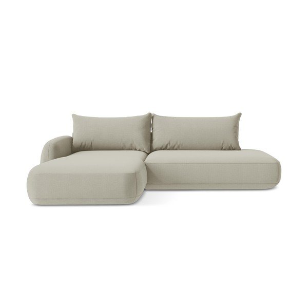 Smėlio spalvos sulankstoma kampinė sofa (su kairiuoju kampu/su gultu) Hale – Makamii