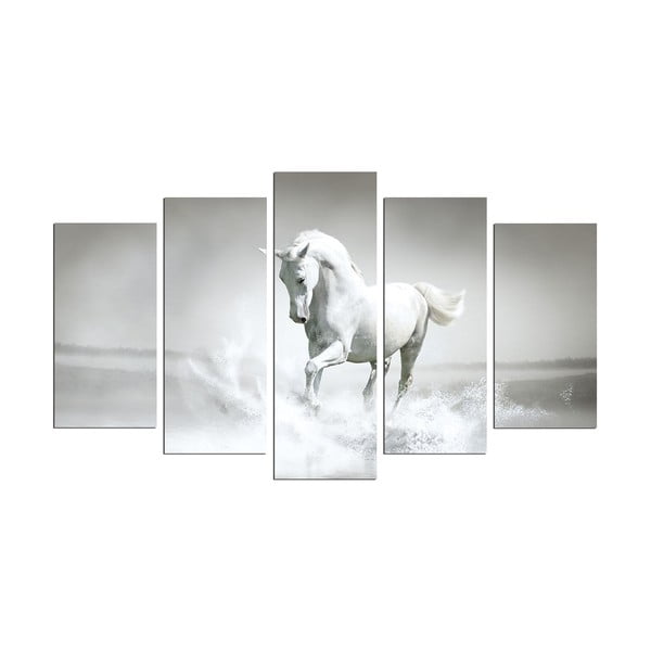 Daugiasluoksnis paveikslas "Baltasis žirgas", 110 x 60 cm