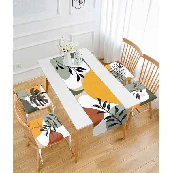 Stalo takelių ir kėdžių pagalvėlių rinkiniai 5 vnt. Illustrated Autumn – Mila Home-image-1