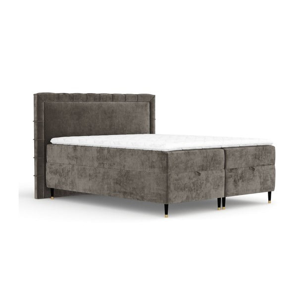 Spyruoklinė lova tamsiai pilkos spalvos su sandėliavimo vieta 200x200 cm Voyage – Maison de Rêve