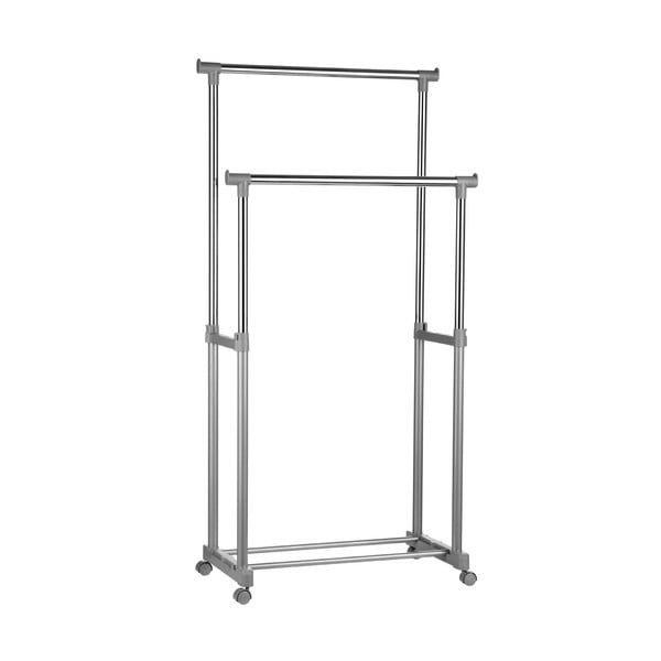 Iš metalo teleskopinė/su ratukais drabužių kabykla sidabrinės spalvos – Premier Housewares