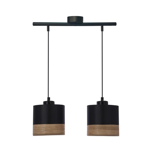 Kabantis šviestuvas juodos spalvos ø 15 cm su tekstiliniu gaubtu Porto – Candellux Lighting