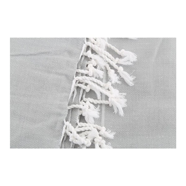 Šviesiai pilkas medvilninis vonios rankšluostis Hammam Sultan, 100 x 180 cm-image-3