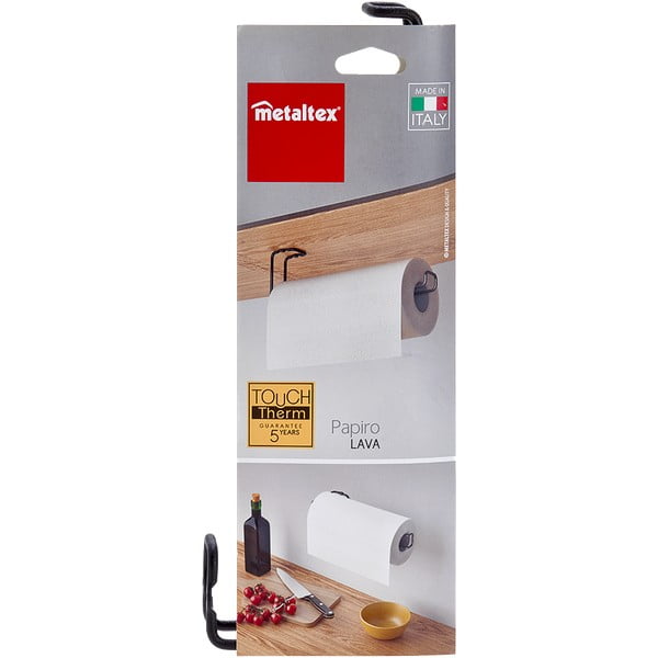 Černý nástěnný držák na kuchyňské utěrky Metaltex-image-4