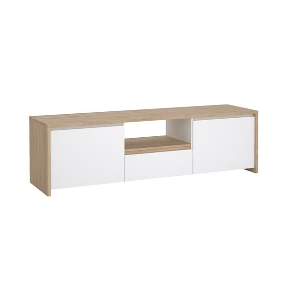 Baltos spalvos/natūralios spalvos TV spintelė iš ąžuolo 179x52x48 cm Next – Tvilum-image-2