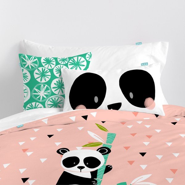 Medvilninė vaikiška patalynė Moshi Moshi Panda Garden, 140 x 200 cm-image-1