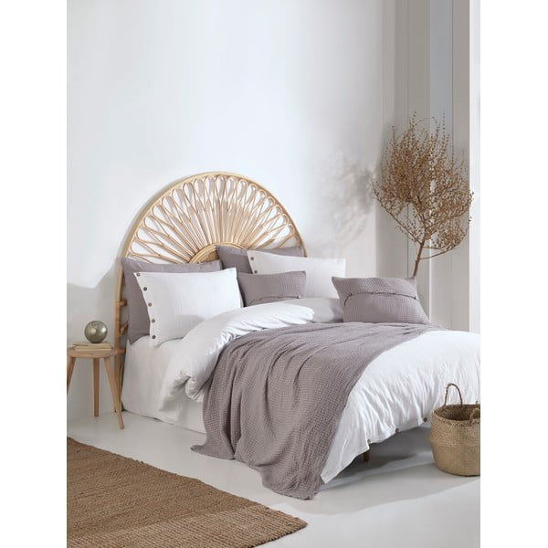 Baltos spalvos iš ranforce medvilnės viengulė patalynė 140x200 cm Como Striped – Mila Home Luxury-image-1