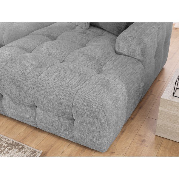 Šviesiai pilkos spalvos kampinė sofa („U“ formos/su gultu) Melva – Ropez-image-2