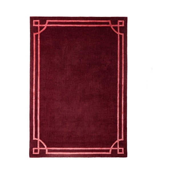 Rankų darbo bordo spalvos iš vilnos kilimas 120x170 cm Gatsby – Flair Rugs