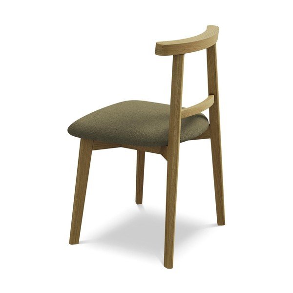 Žalios spalvos iš medienos masyvo valgomojo kėdė Ohelo – Makamii-image-3