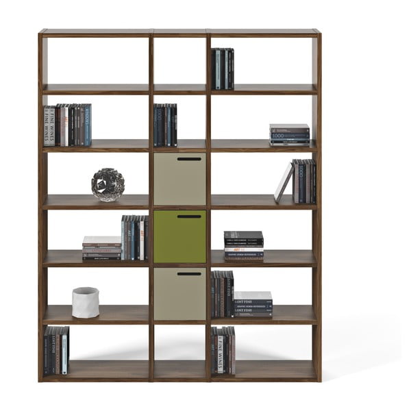 Tamsiai ruda knygų letyna TemaHome Pombal, aukštis 224 cm-image-3