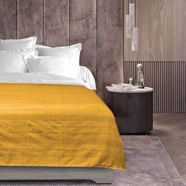 Lovatiesė geltonos spalvos 180x220 cm Lucile – douceur d'intérieur-image-3