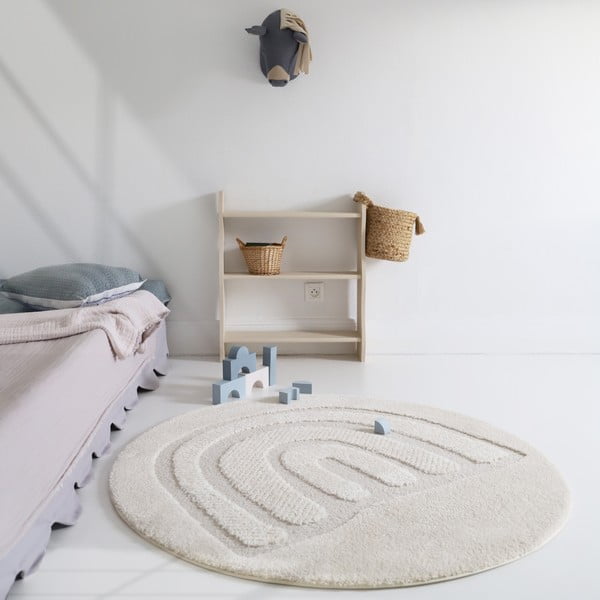Vaikiškas kilimas kreminės spalvos ø120 cm Rainbow Dream S – Nattiot-image-3