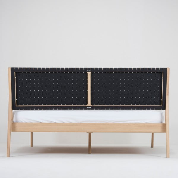 Ąžuolo masyvo lova su juodu galvūgaliu Gazzda Fawn, 160 x 200 cm-image-4