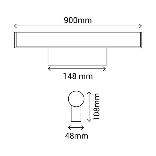 Sieninis šviestuvas SULION Caspio, ilgis 90 cm-image-4