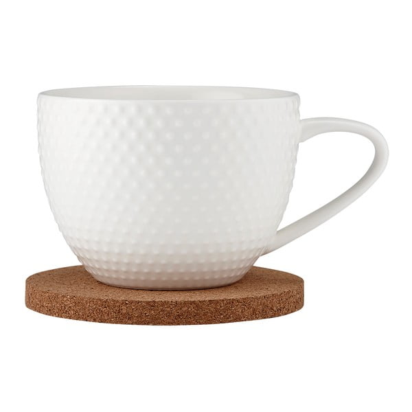 Baltas porcelianinis puodelis su lėkštute 350 ml Abode - Ladelle