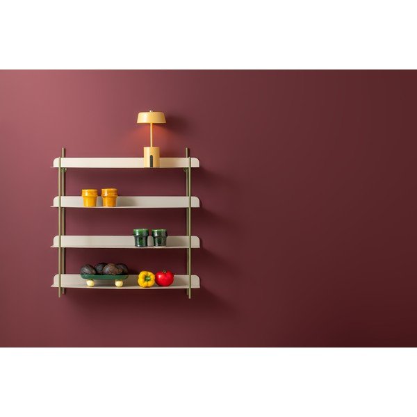 Žalios spalvos/pilkos spalvos iš metalo kelių aukštų sieninė lentyna 60 cm Reina Cuatro – PT LIVING-image-3