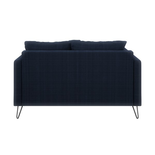 Tamsiai mėlynos spalvos iš šenilinio audinio sofa 140 cm Freya – Ropez-image-2