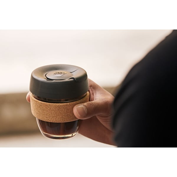 Kelioninis puodelis (ne termo) juodos spalvos/rudos spalvos 227 ml Brew Cork Nitro S – KeepCup-image-1