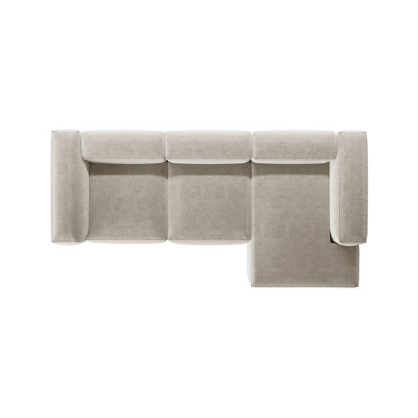 Smėlio spalvos kampinė sofa (su dešiniuoju kampu/su gultu) Bergamo – Cosmopolitan Design-image-3