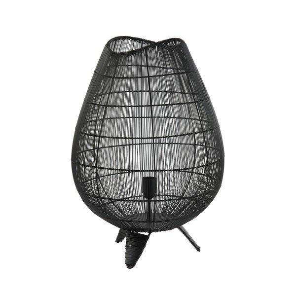 Stalinis šviestuvas matinės juodos spalvos (aukštis 56 cm) su metaliniu gaubtu Yumi – Light & Living