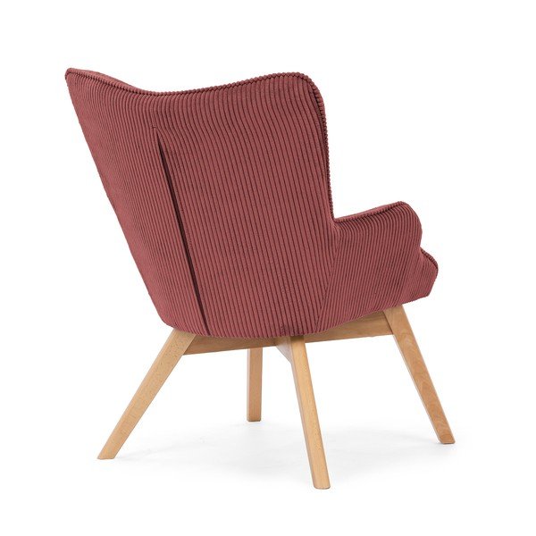 Raudonos spalvos iš kordinio velveto krėslas Niko – Ropez-image-3