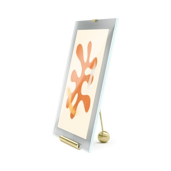 Iš stiklo pastatomas rėmas auksinės spalvos 26x30,5 cm Flute – Umbra-image-3