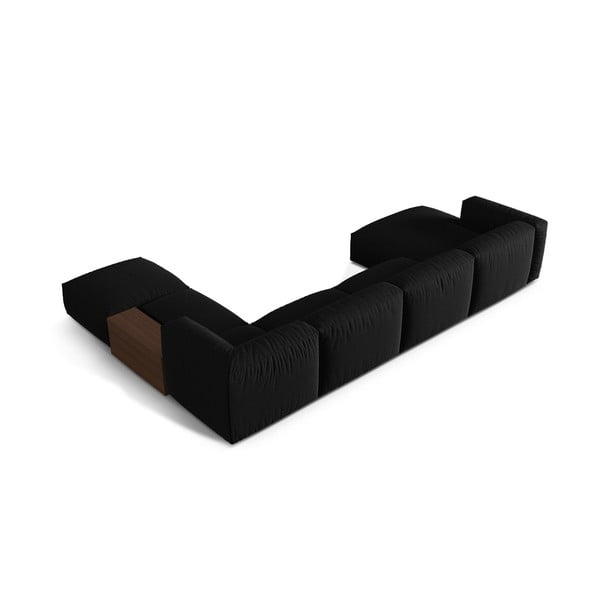 Modulinė kampinė sofa juodos spalvos (su dešiniuoju kampu/„U“ formos) Martina – Micadoni Home-image-3