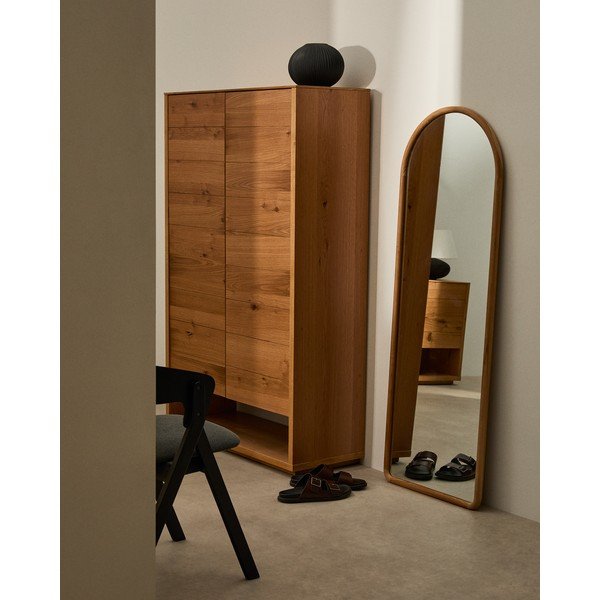 Sieninis veidrodis su medžio masyvo rėmu 55x155 cm Milsa – Kave Home-image-1