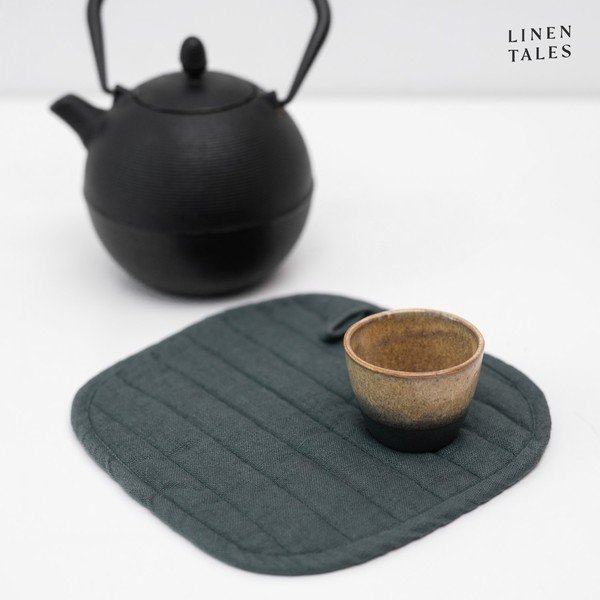 Orkaitės pirštinė iš lino Forest Green – Linen Tales-image-2