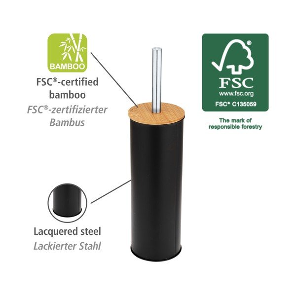 Iš plieno tualeto šepetys juodos spalvos Tortona – Wenko-image-3