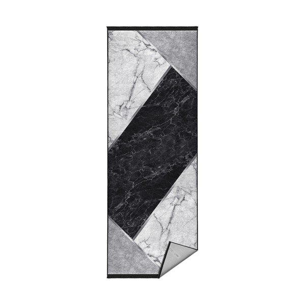 Baltai juodas kiliminis takelis 80x200 cm - Mila Home