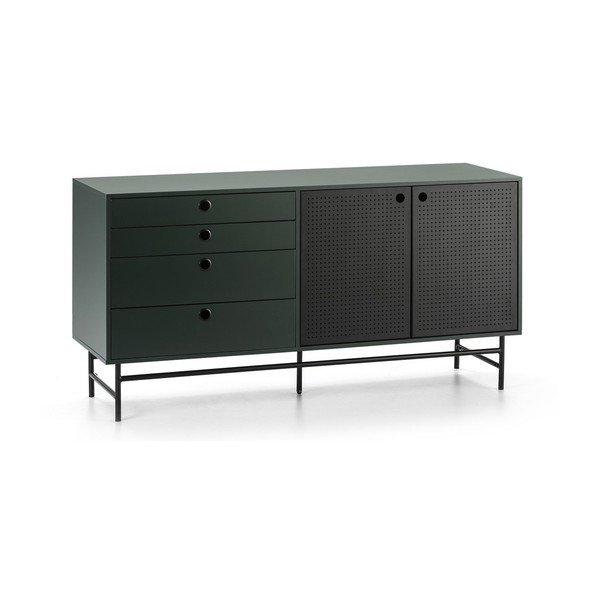 Juodos ir žalios spalvos komoda Teulat Punto, 150 cm pločio-image-3