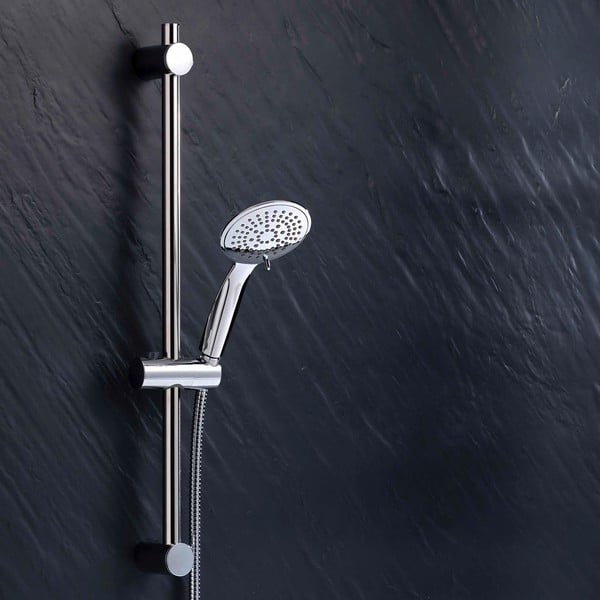 Matinės sidabrinės spalvos iš plastiko dušo komplektas su rankiniu dušu 70 cm Hydro – douceur d'intérieur-image-1