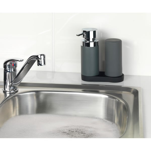 2 pilkų skalbimo miltelių dozatorių su padėkliukais rinkinys Wenko Squeeze, 250 ml-image-2